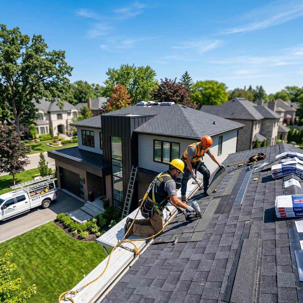 A Class Roofing professional at work